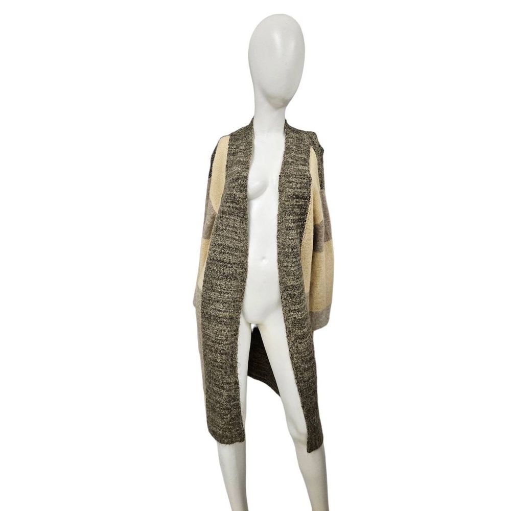Vigoss Tan Colorblock Duster Open Cardigan Medium